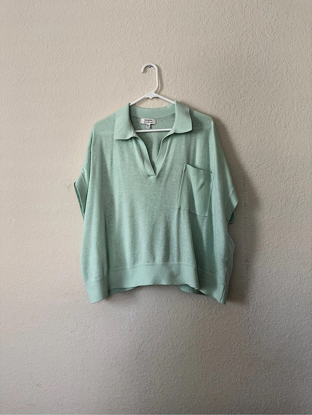 Banana Republic Cotton V-Neck Sweater Green Medium Like New